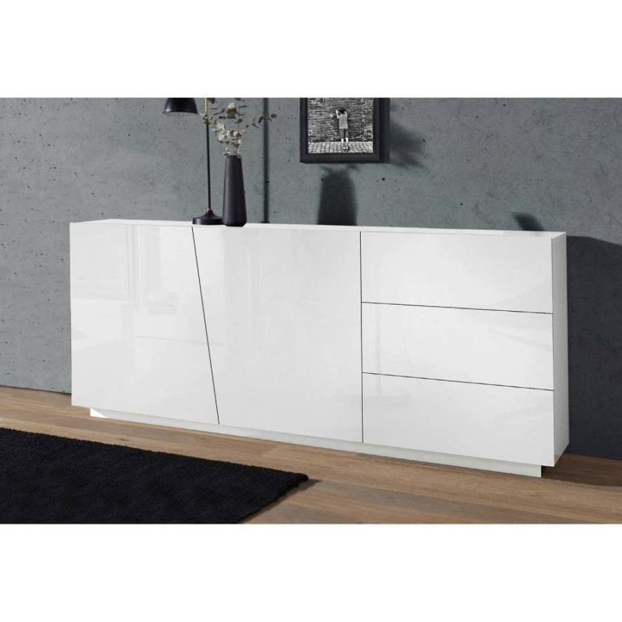 KOMODA SAN REMO 180X86X43CM BIJELA VISOKI SJAJ