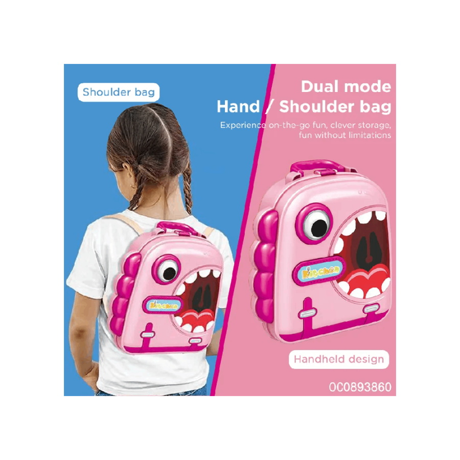 IGRAČKA POSUĐE I NAMIRNICE U KOFERU 25PCS PINK DINOSAURUS