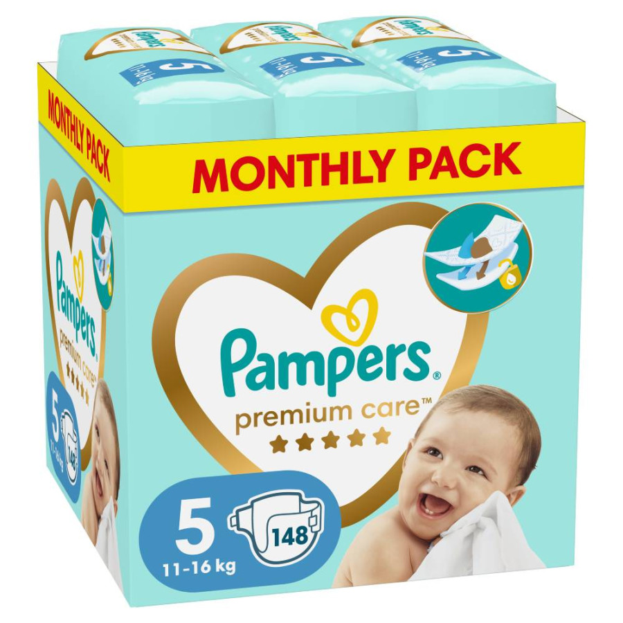 PAMPERS PREMIUM PELENE 5 148KOM  MSB 11-16KG