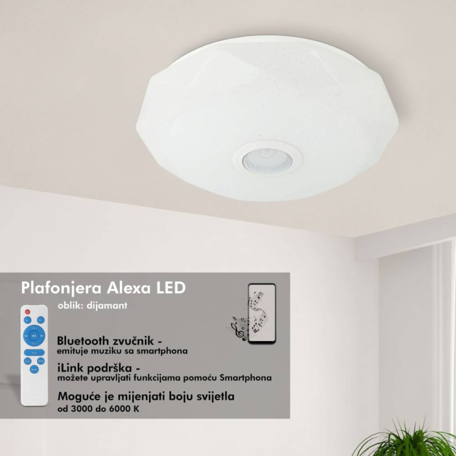 PLAFONJERA LED SA ZVUČNIKOM 36W