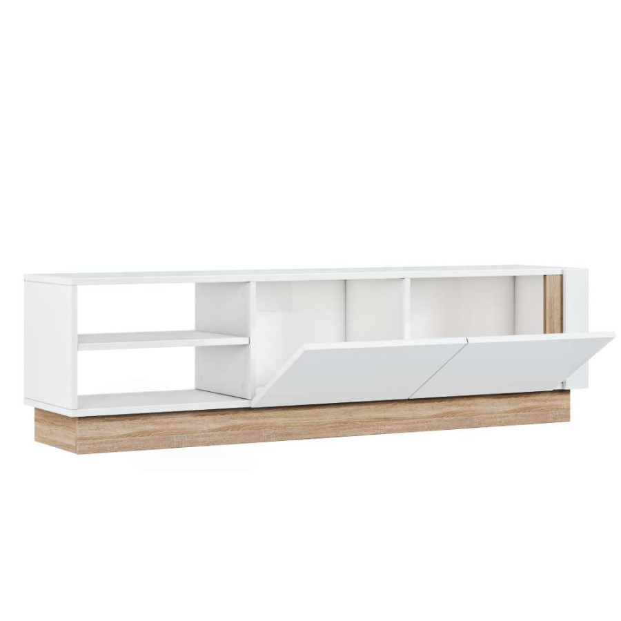 KOMODA ZA TV CAMILLO 160X45X35CM BIJELA VISOKI SJAJ/SONOMA