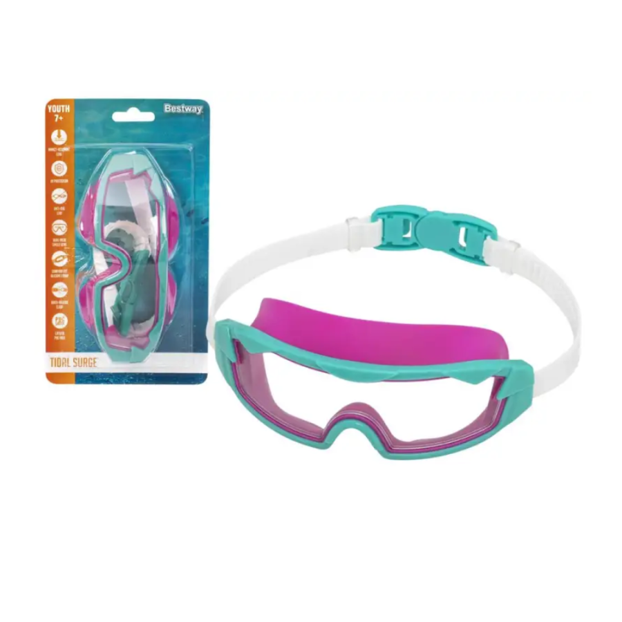 MASKA ZA RONJENJE KIDS 7+ NEON AQUA ANTIFOG SPLASHFLE BESTWAY 21179