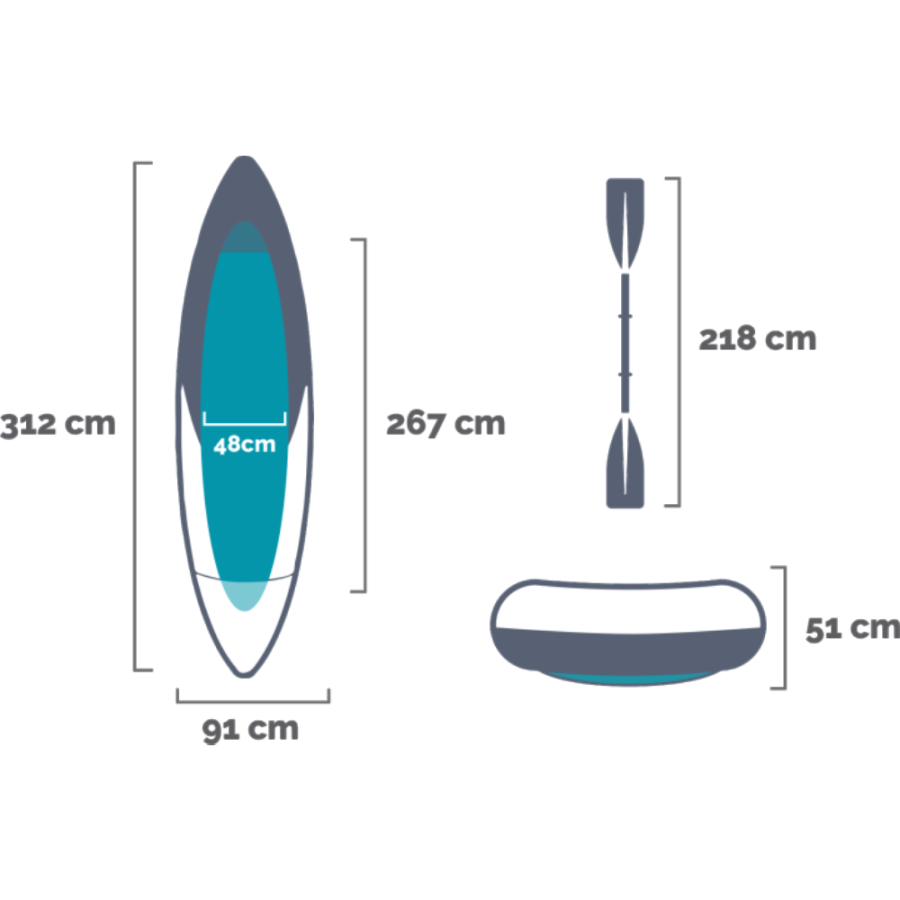 KAJAK NA NAPUHAVANJE  312X91CM EXPLORER 180KG INTEX 68307