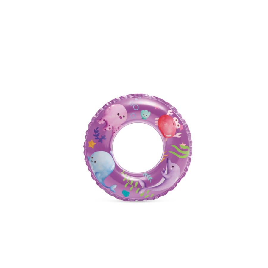 ŠLAUF ZA PLIVANJE TRANSPARENT SEA ANIMALS 61CM
