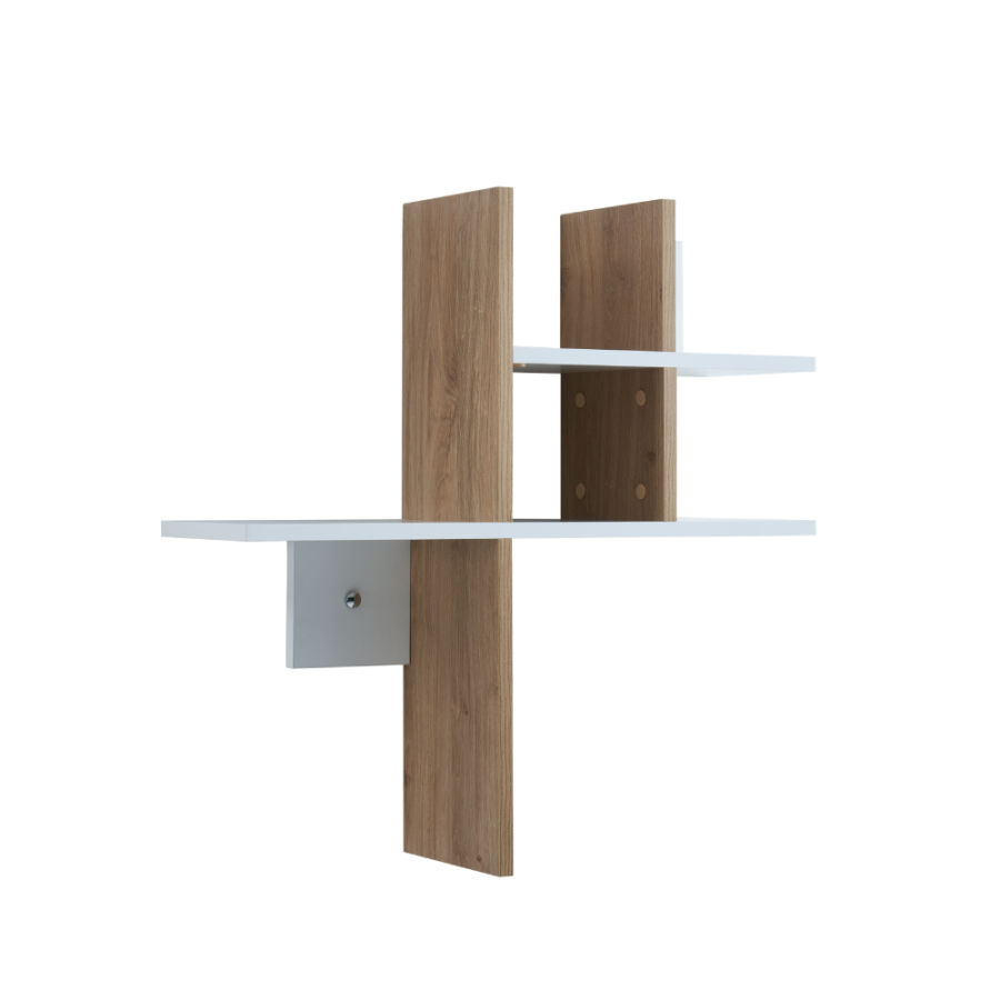 POLICA ZIDNA BALANCE 74X22X76CM BIJELA/HRAST