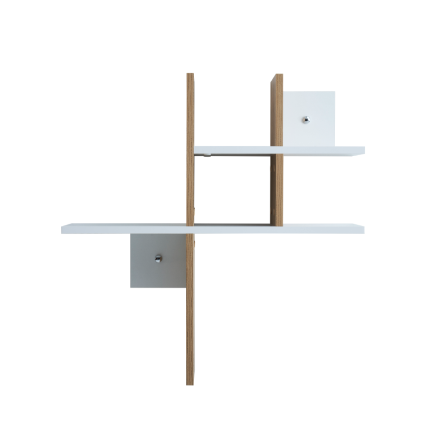 POLICA ZIDNA BALANCE 74X22X76CM BIJELA/HRAST
