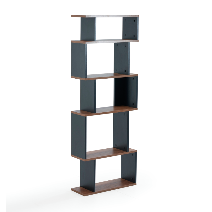 POLICA PIRAMIDE 60X22X160CM CRNA/ORAH