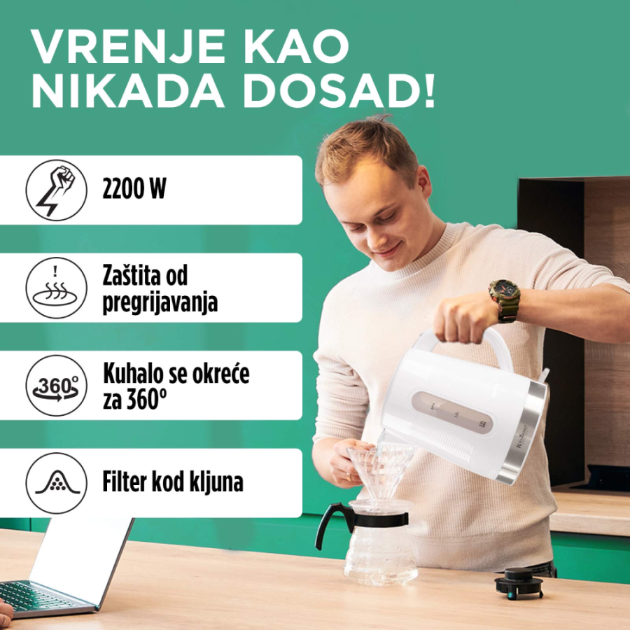 KUHALO ZA VODU 1,7L ROSMARINO