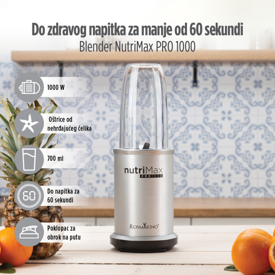 BLENDER 1000W ROSMARINO NUTRIMAX PRO