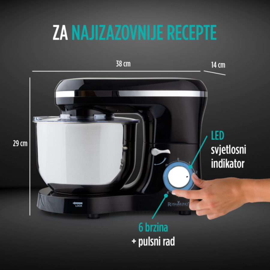 MIKSER SAMOSTOJEĆI ROBOT 1400W ROSMARINO INFINITY PRO CRNI