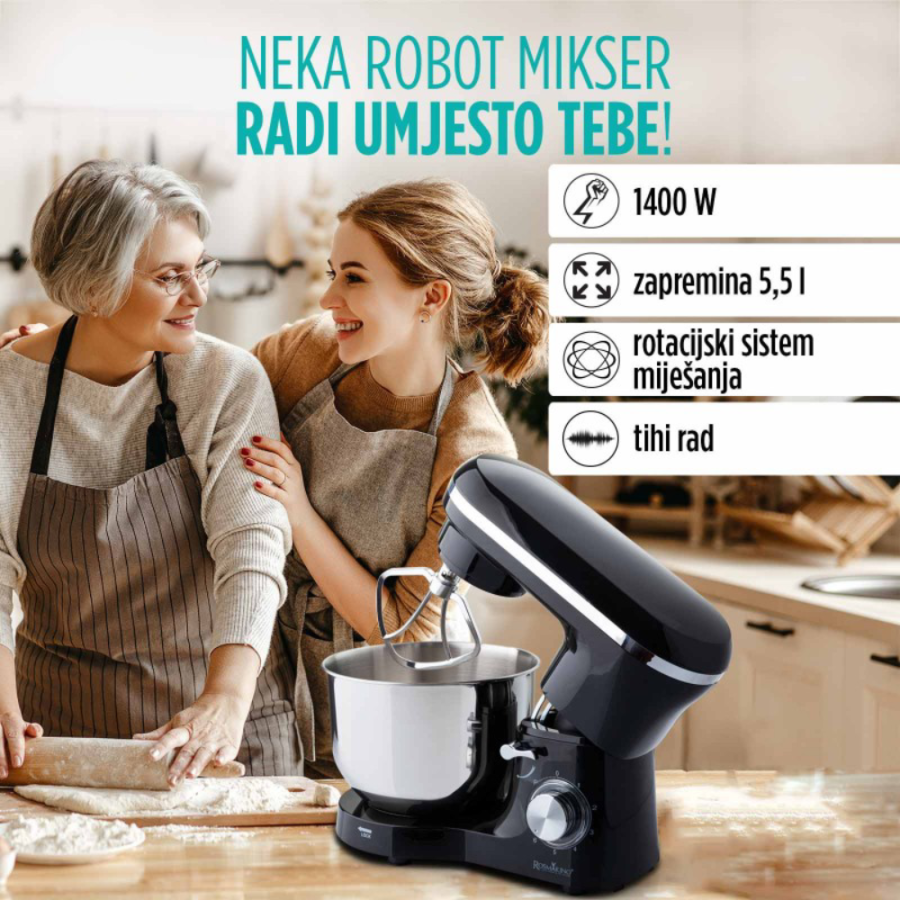 MIKSER SAMOSTOJEĆI ROBOT 1400W ROSMARINO INFINITY PRO CRNI