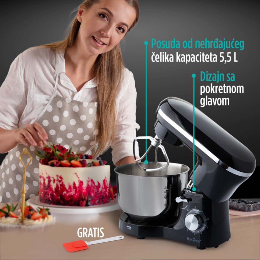 MIKSER SAMOSTOJEĆI ROBOT 1400W ROSMARINO INFINITY PRO CRNI