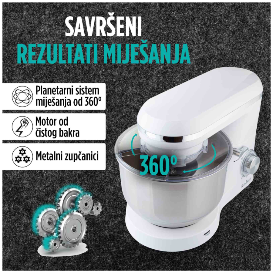 MIKSER SAMOSTOJEĆI ROBOT 1400W ROSMARINO INFINITY PRO BIJELI