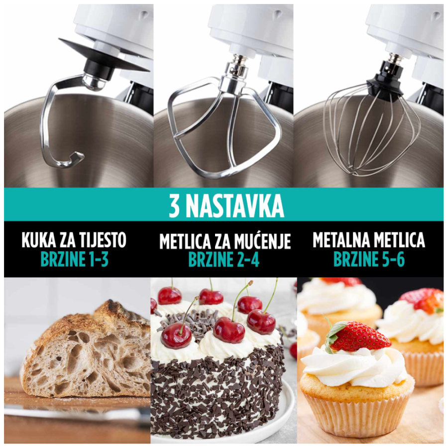 MIKSER SAMOSTOJEĆI ROBOT 1400W ROSMARINO INFINITY PRO BIJELI