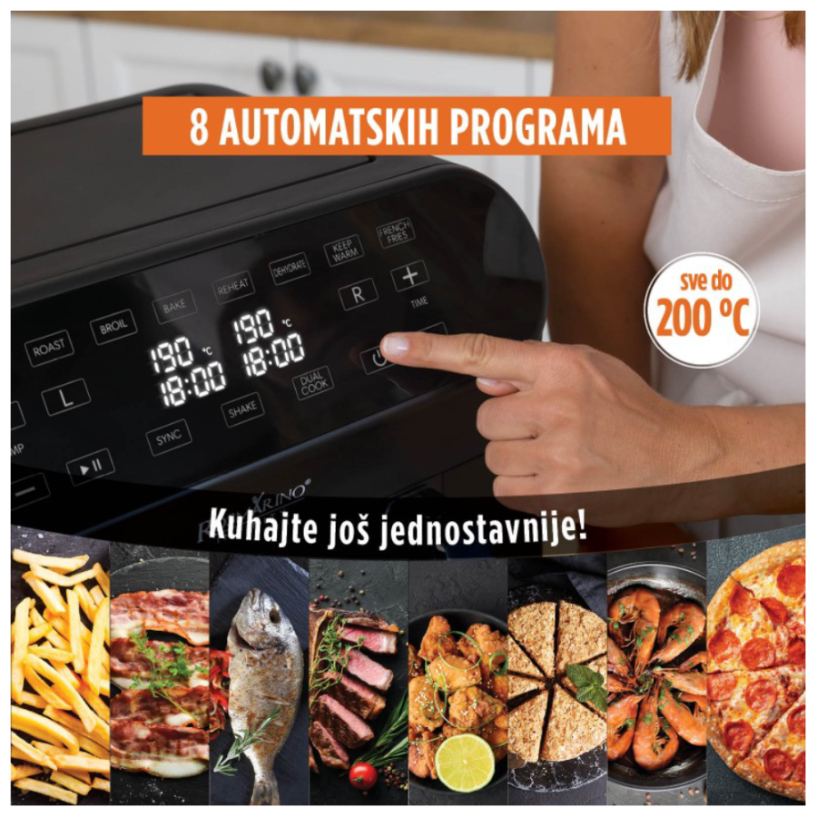 FRITEZA NA VRUĆI ZRAK ROSMARINO PRO XXL 2 POSUDE