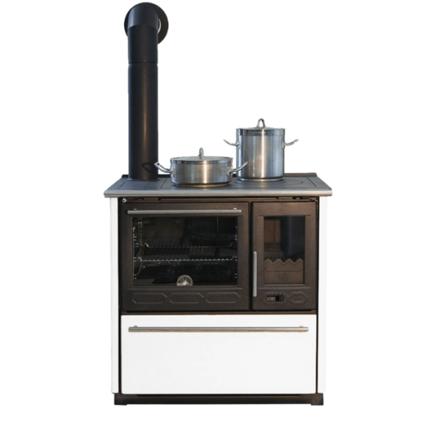 ŠTEDNJAK NA ČVRSTO GORIVO PLAMEN 850 GLAS LIJEVI BIJELI