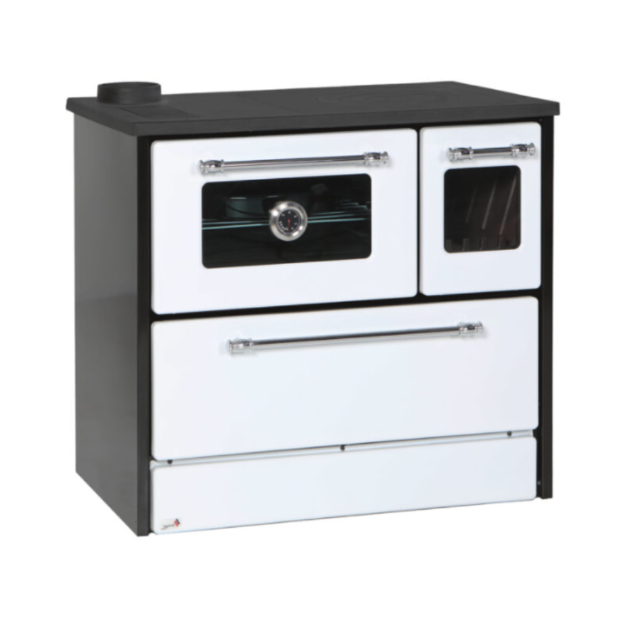 ŠTEDNJAK NA ČVRSTO GORIVO MAX 701 G STAKLO LIJEVI CRNO BIJELI