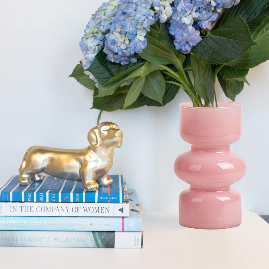 STAKLENA VAZA FI9CM H-19CM ROZA