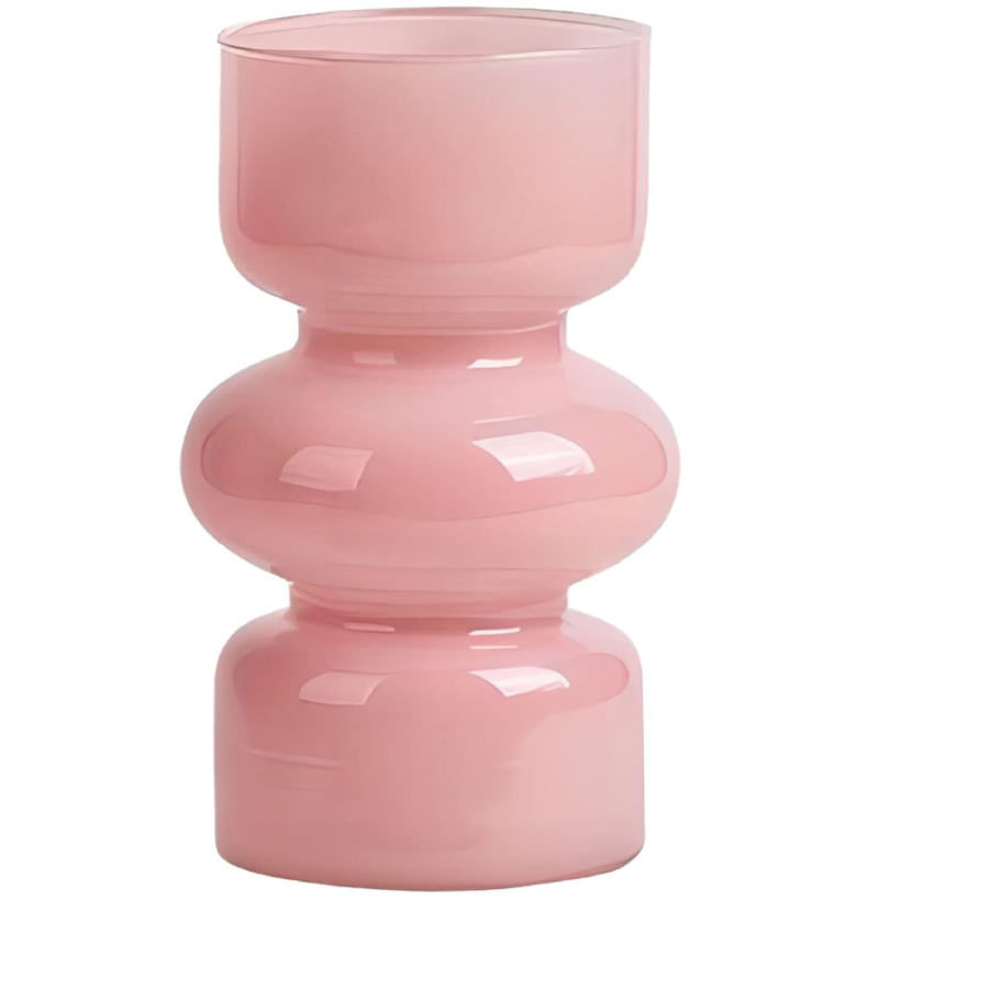 STAKLENA VAZA FI9CM H-19CM ROZA