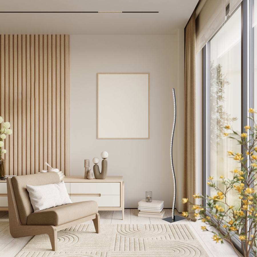 LAMPA PODNA LED 12W SCARLETT EL-0538A-F01 4000K CRNA