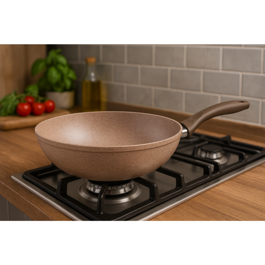 TAVA WOK 28CM KREM GRANIT WILMA