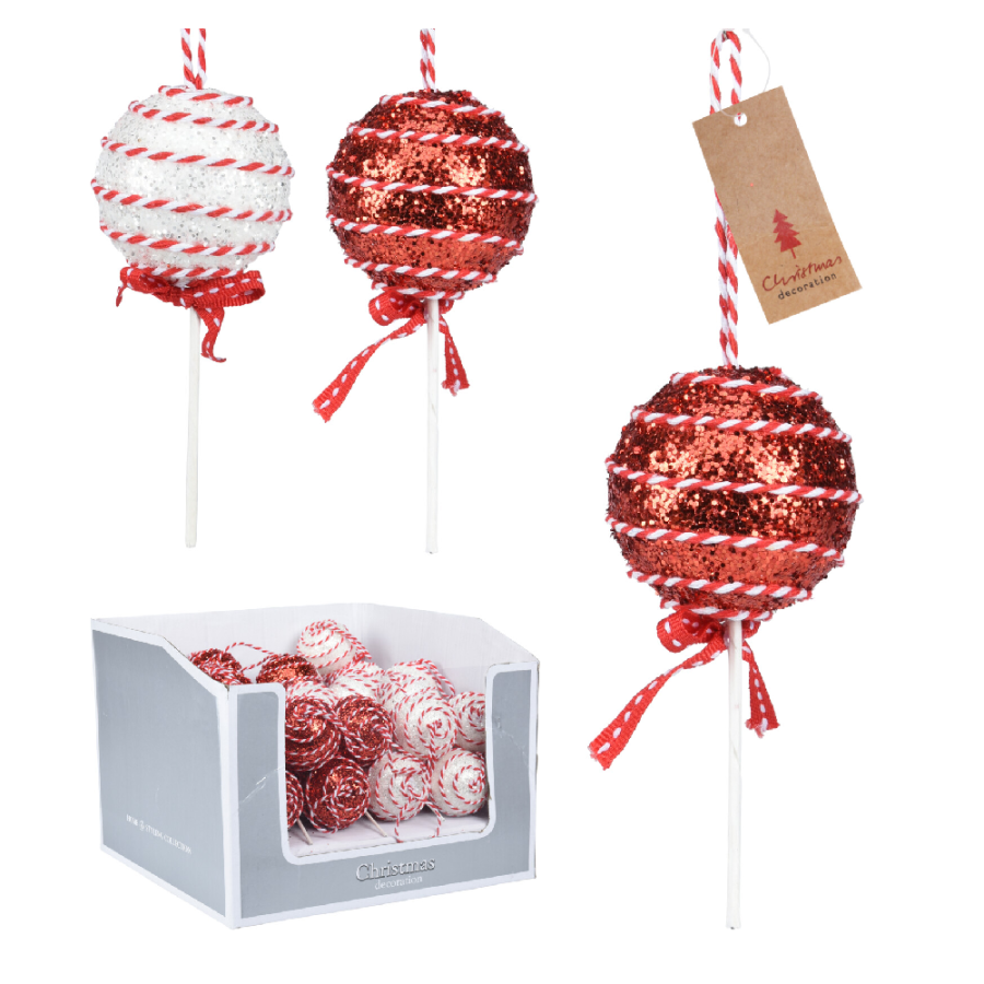 DEKORACIJA NOVOGODIŠNJA ZA JELKU 13CM LOLLIPOP