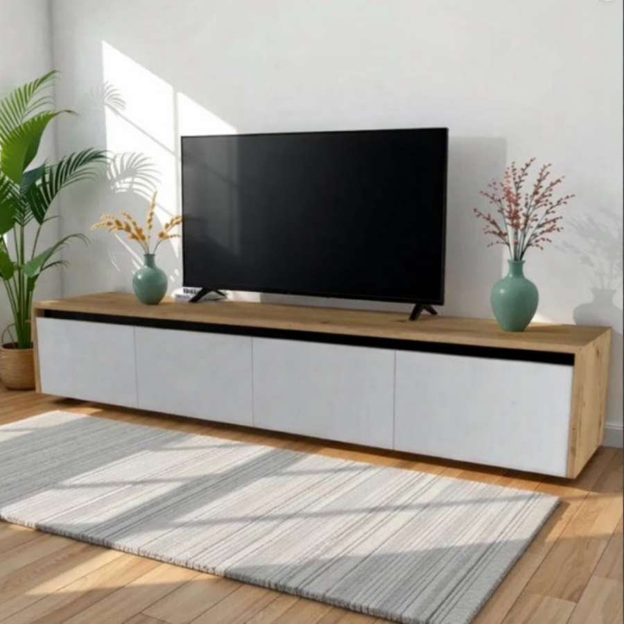 KOMODA PLAY 184X37X32CM ARTISAN HRAST/BIJELA KM0099