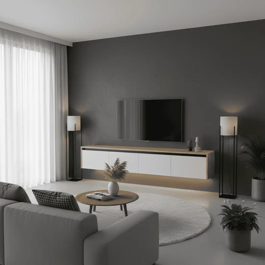 KOMODA PLAY 184X37X32CM ARTISAN HRAST/BIJELA KM0099