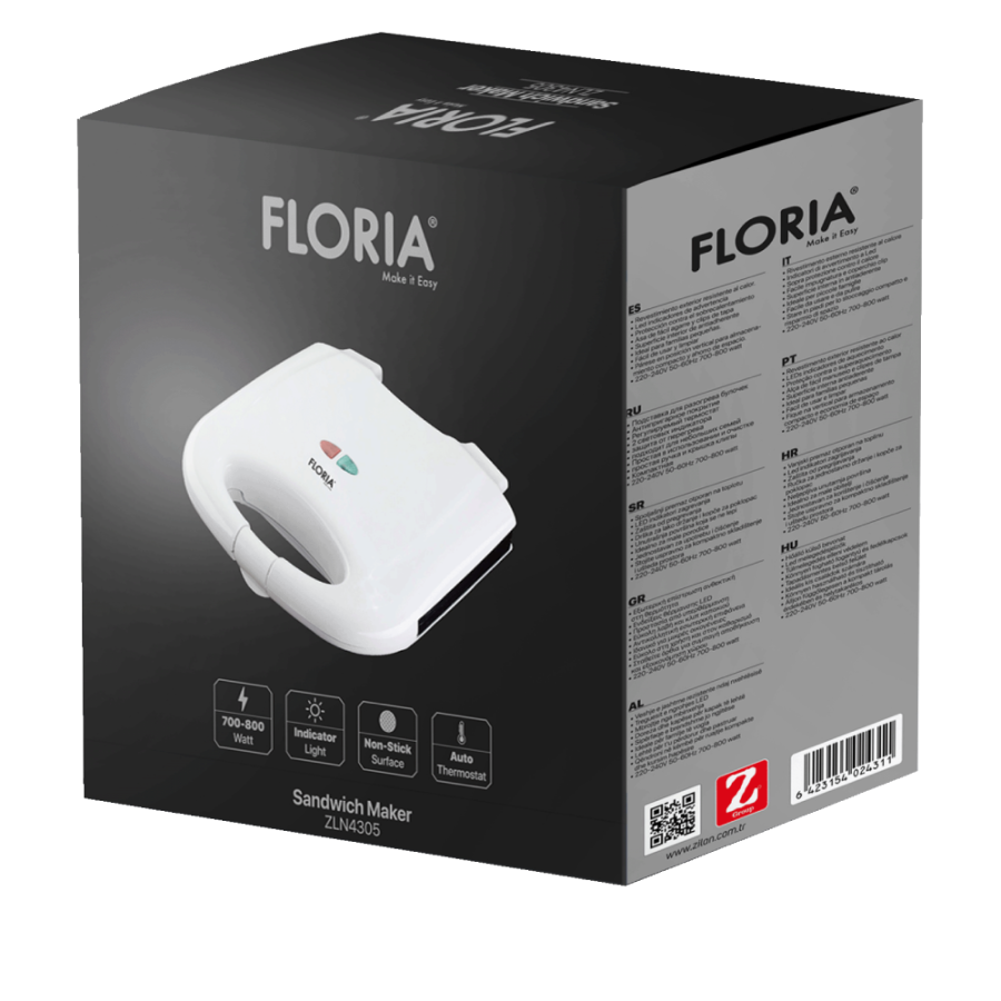 TOSTER ZA SENDVIČ 750W ZLN4304/ ZLN4305