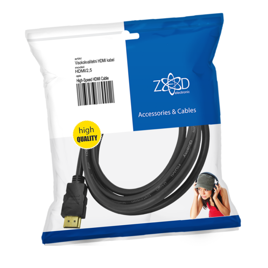 KABAL HDMI 2,5M ZED HDMI/2,5 4K