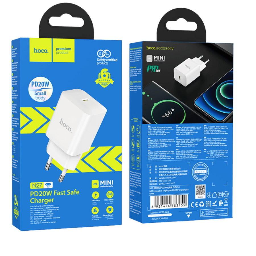 HOCO PUNJAČ ZA MOBITEL TYPE-C 20W