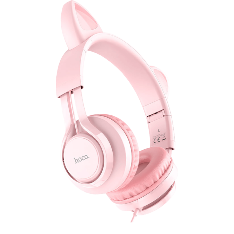 SLUŠALICE SA MIKROFONOM HOCO W36 MAČJE UŠI PINK