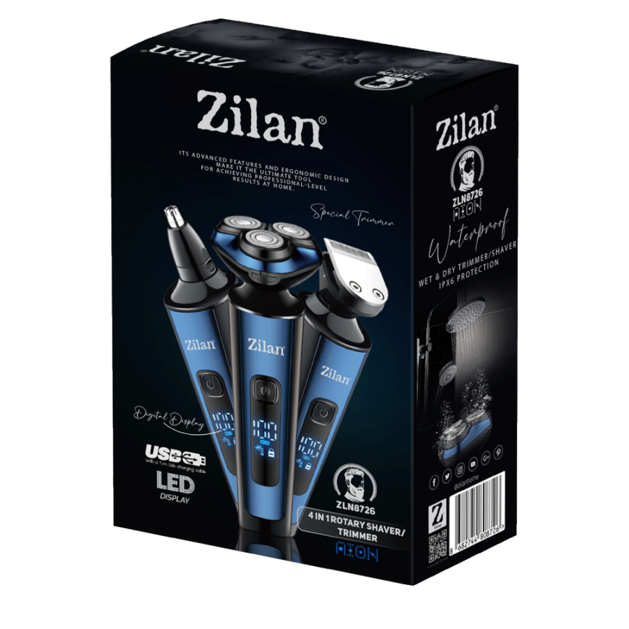 APARAT ZA BRIJANJE 4U1 ZILAN ZLN8726 AION IPX6
