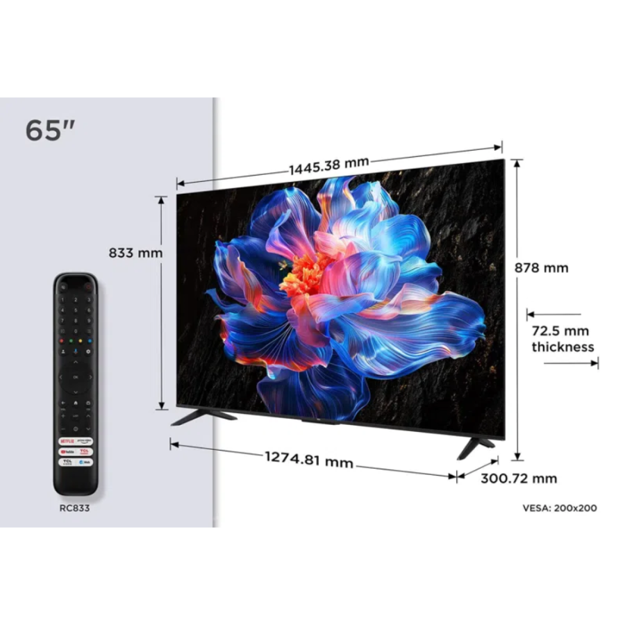 TV LED 65" TCL V6C GOOGLE TV 4K