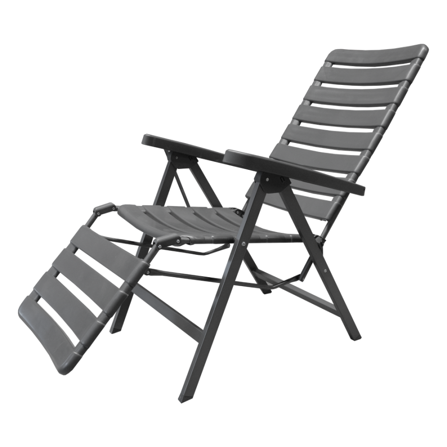 SKLOPIVA LEŽALJKA-STOLICA 60X150X112CM 5P SIVA RELAX