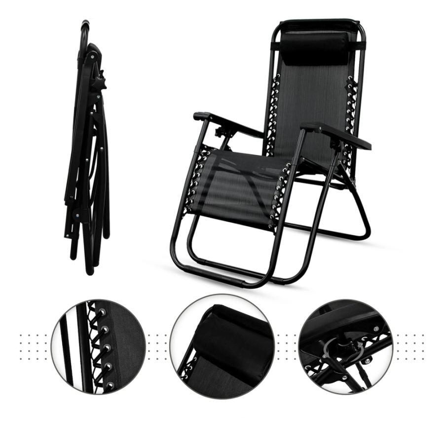 LEŽALJKA-STOLICA 65X175X108CM MREŽA SA JASTUKOM