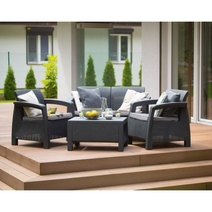 GARNITURA ZA VRT DFFS SIVA RATTAN CORFU II 9117-939 ALLIBERT