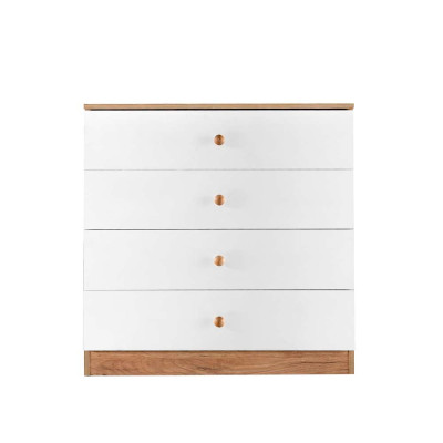 KOMODA ASTON 80X42X80H ZLATNI HRAST/BIJELA