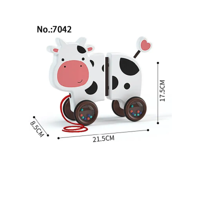 IGRAČKA KRAVA NA POVLAČENJE PULL ALONG
