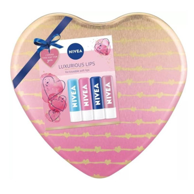 NIVEA LUXURIOUS LIPS KEEPSAKE TIN POKLON SET 4 PC