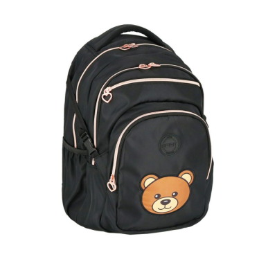 RUKSAK ŠKOLSKI GIRL BLACK TEDDY BEAR MASHA
