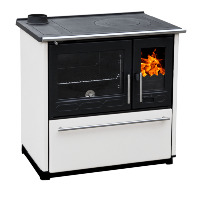 ŠTEDNJAK NA ČVRSTO GORIVO PLAMEN 850 GLAS LIJEVI BIJELI