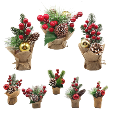 DEKORACIJA NOVOGODIŠNJA U SAKSIJI RED BERRY 20CM