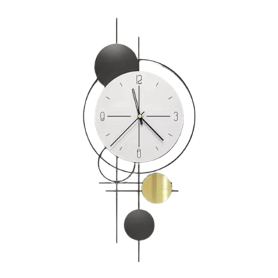 ZIDNI SAT 65X30CM MET. CRN./BIJ.