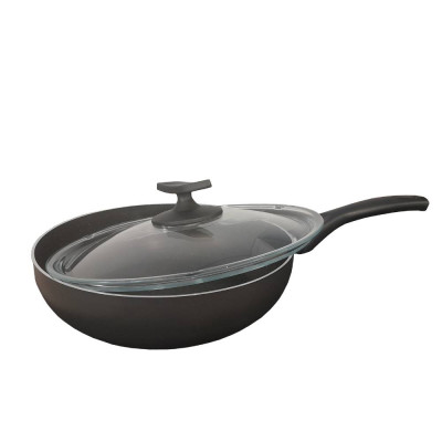 TAVA SA STAKLENIM POKLOPCEM CRNI GRANIT 24CM