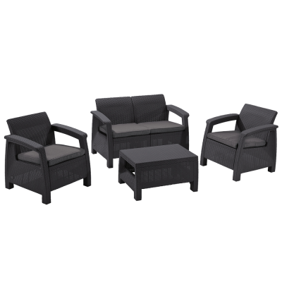 GARNITURA ZA VRT DFFS SIVA RATTAN CORFU II 9117-939 ALLIBERT