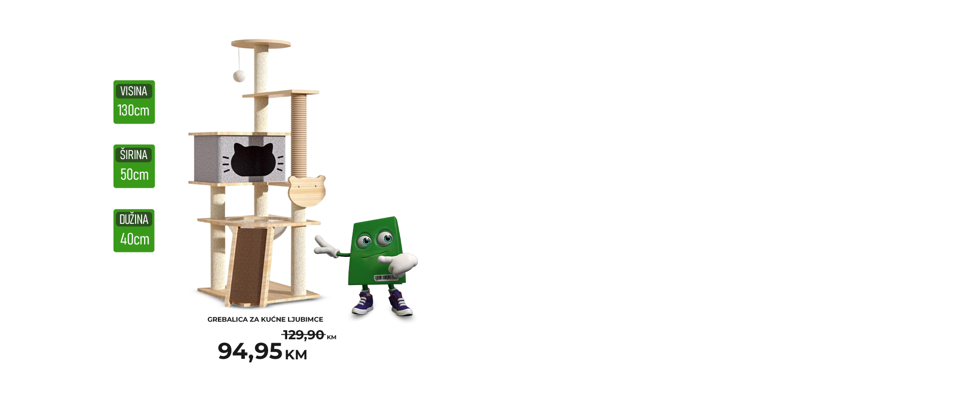 GREBALICA ZA KUĆNE LJUBIMCE MAČKE 50X40X130CM